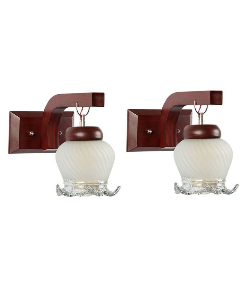     			AFAST Decorative & Designer Glass Wall Light Off White - Pack of 2