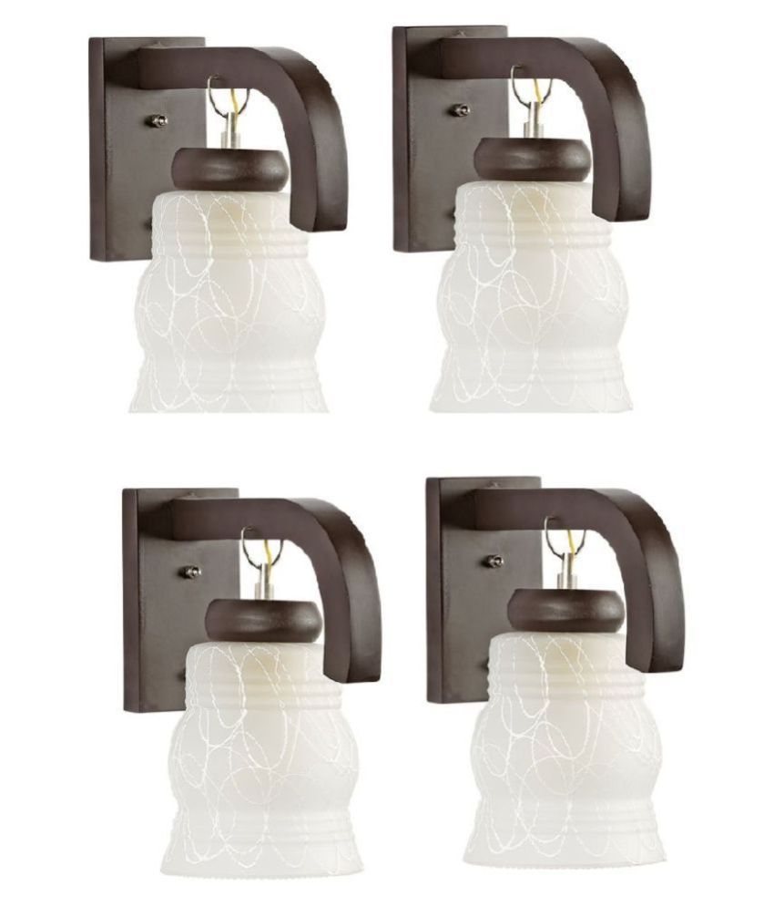     			AFAST Decorative & Trendy Glass Wall Light White - Pack of 4