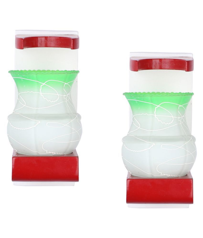     			AFAST Decorative & Designer Glass Wall Light White - Pack of 2