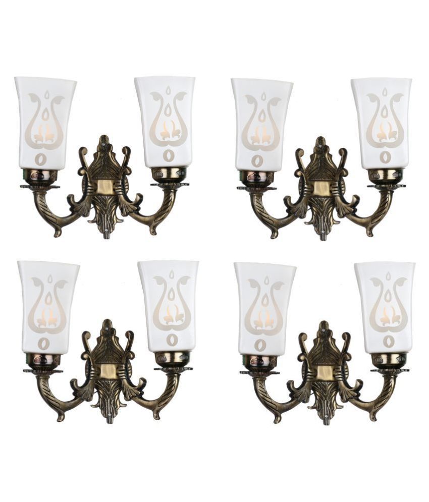     			AFAST Decorative & Designer Glass Wall Light White - Pack of 4