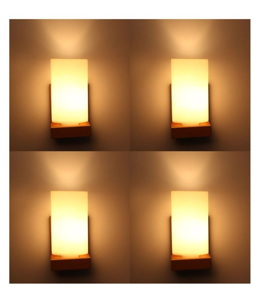     			AFAST Decorative & Designer Glass Wall Light White - Pack of 4