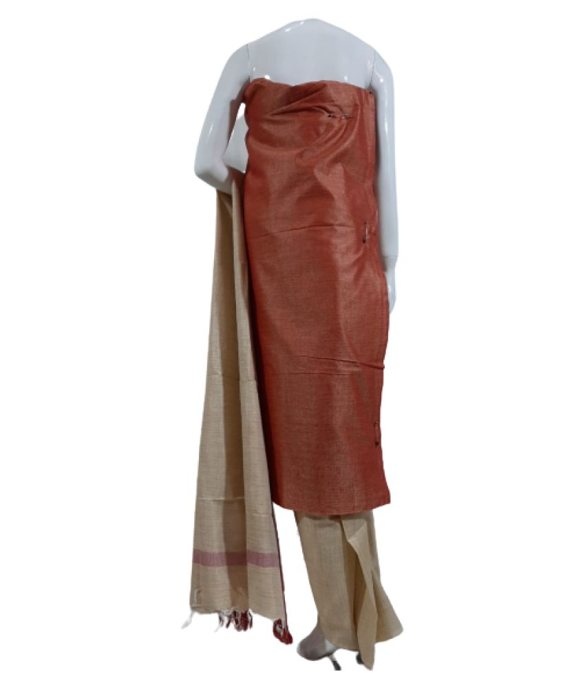 Iram Shopping Store Red Silk Blend Dress Material Buy Iram Shopping