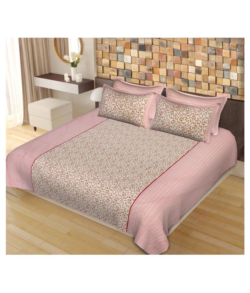 Sizary Cotton Double Bedsheet with 2 Pillow Covers Buy Sizary Cotton