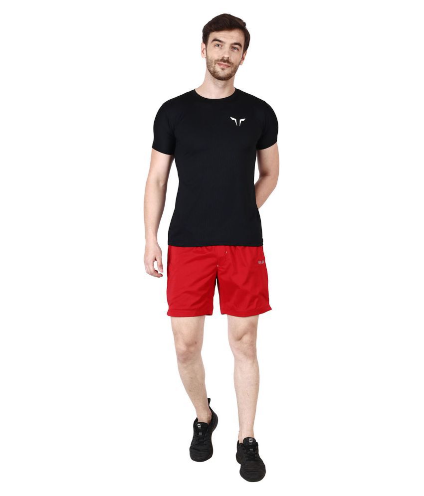WAAW Red Polyester Outdoor & Adventure Shorts