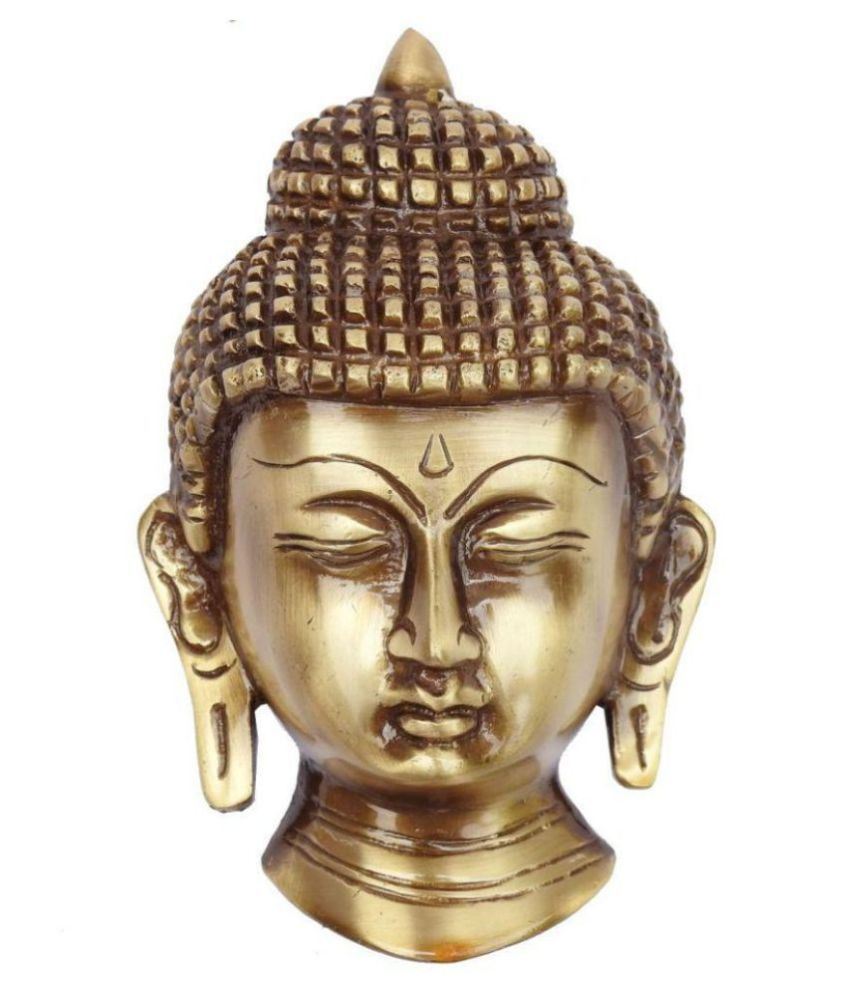 Susajjit Decor Brass Gautam Buddha Face Wall Hanging Wall Sculpture 