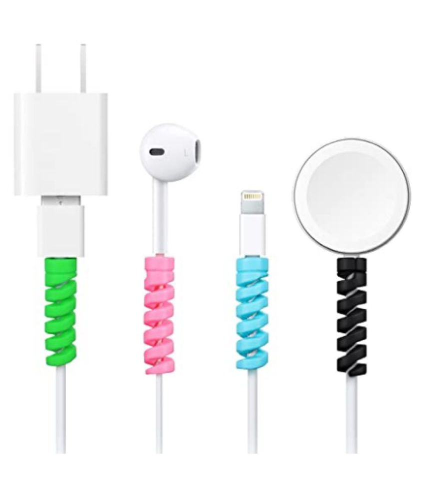 Tushkaush Spiral Charger Cable Protector Data Cable Saver Charging Cord