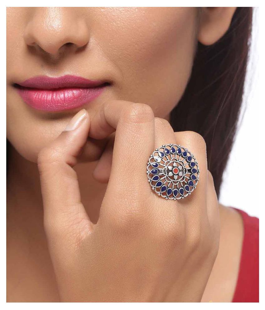 Voylla Mandala Gems Embellished Ring: Buy Voylla Mandala Gems