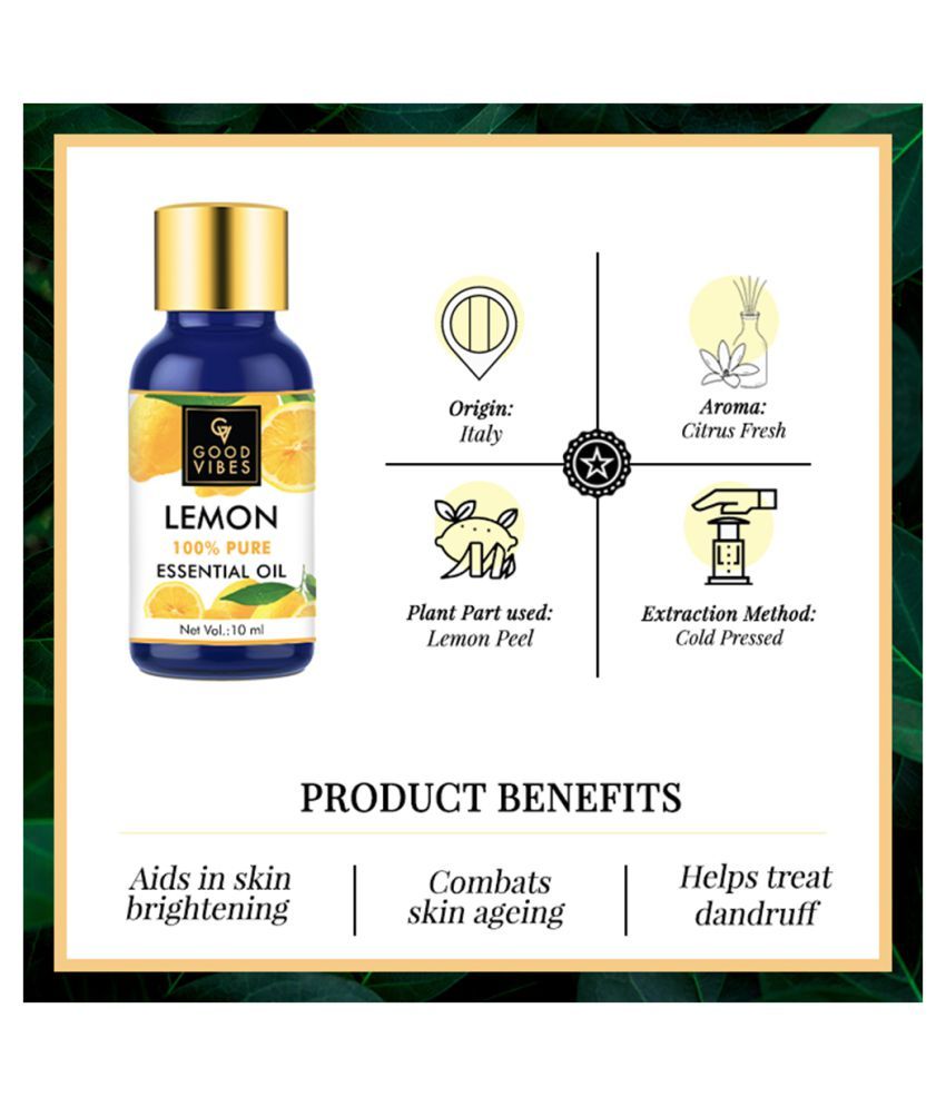 Good Vibes 100 Pure Lemon Essential Oil(10 ml) Buy Good Vibes 100