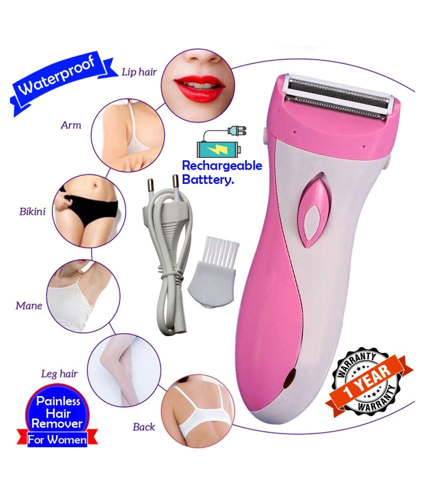 KT Kemei 2in1 Women Rechargeable Shaver Trimmer Painless Epilators Hair Remover Multi Casual Combo