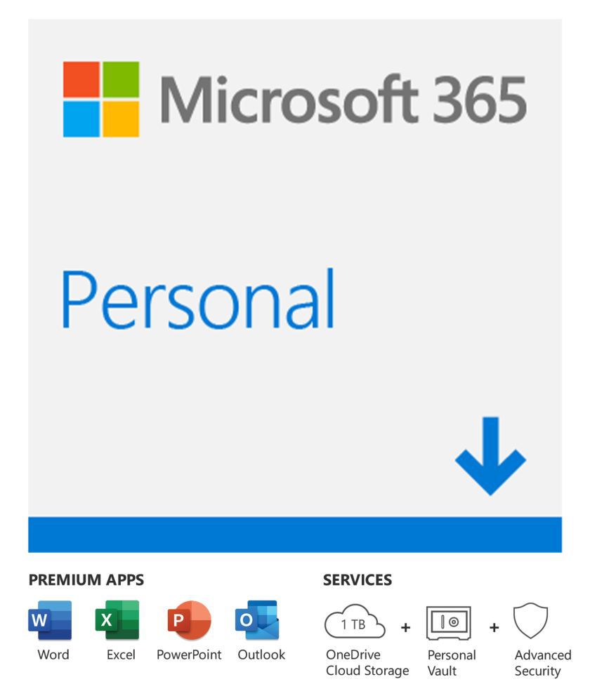 Microsoft 365 Personal | (Email delivery in 1 hour) | 12-Month Subscription, 1 person | Premium Office apps | 1TB OneDrive cloud storage | Windows/Mac