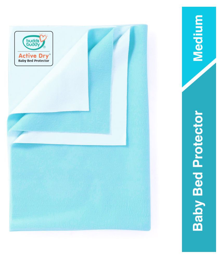 Buddsbuddy Active Dry Baby Bed Protector/ Water Proof Sheet/Absorbent Sheets (M), Aqua Blue