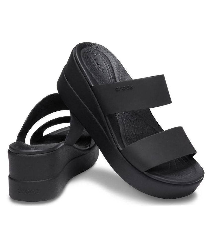 black high heel crocs