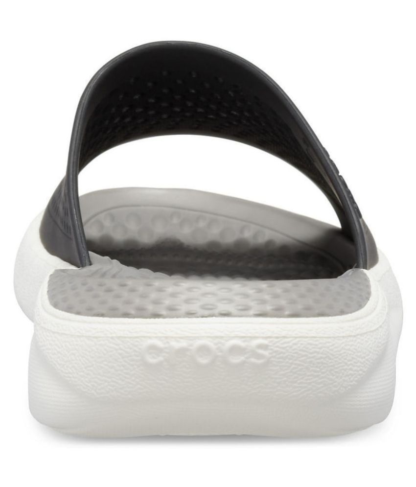 black slide crocs