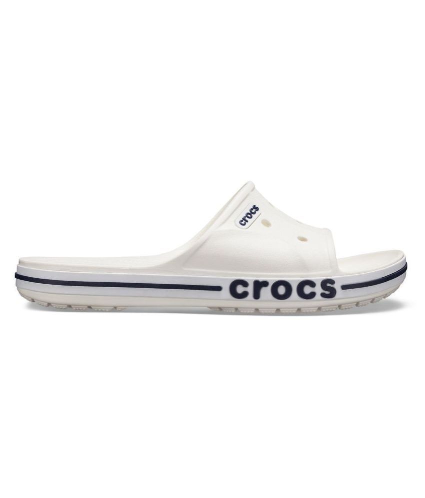 white flip flop crocs