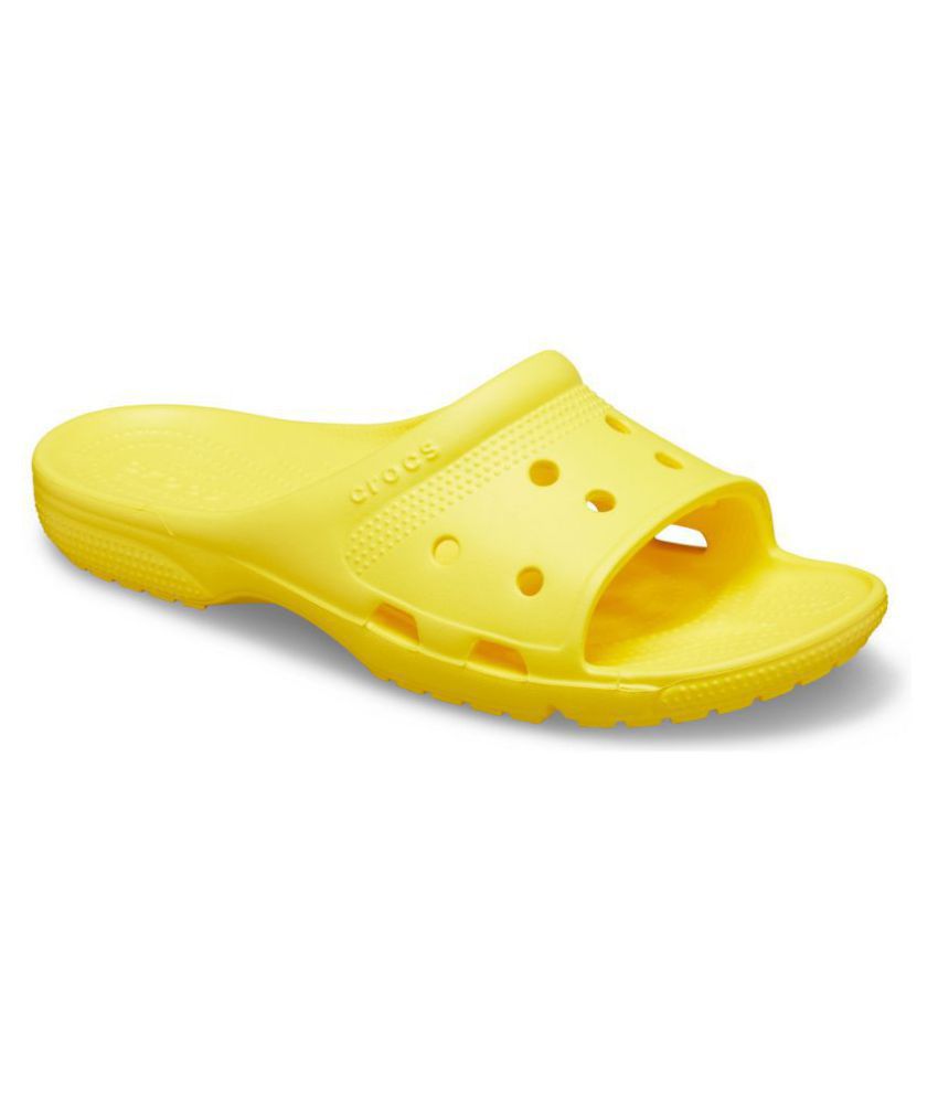 Crocs Yellow Slide Flip flop Price in India- Buy Crocs Yellow Slide ...