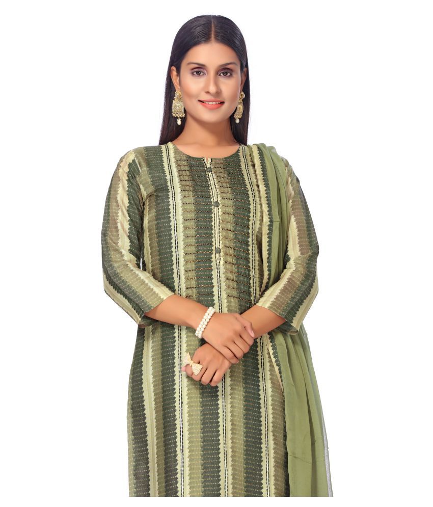 in365 Green Muslin Dress Material - Buy in365 Green Muslin Dress Material Online at Best Prices 