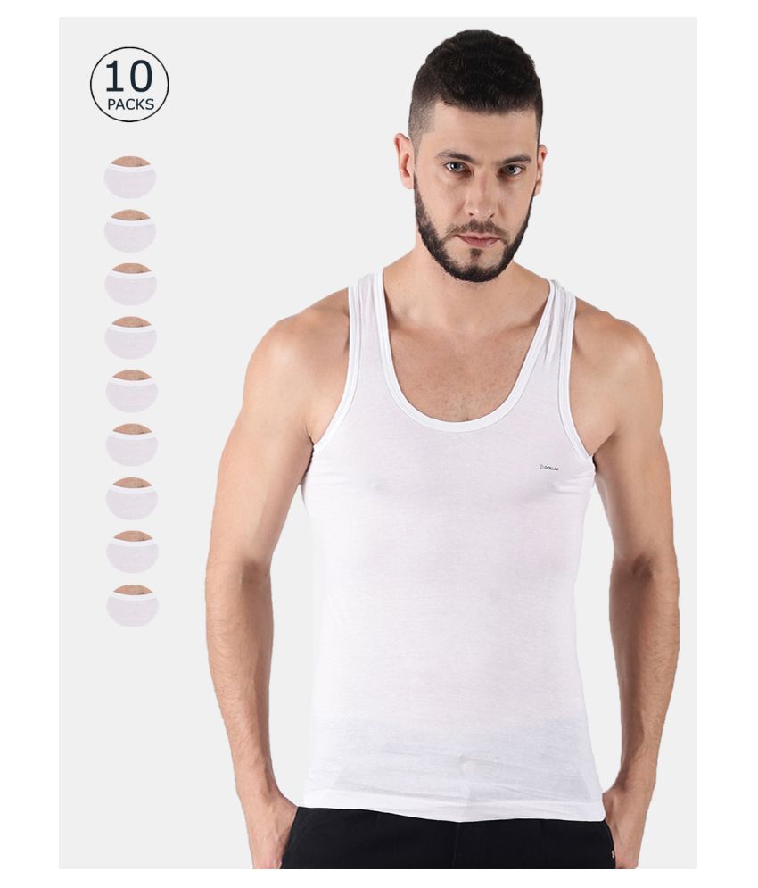 Dollar White Sleeveless Vests Pack of 10 - Buy Dollar ...