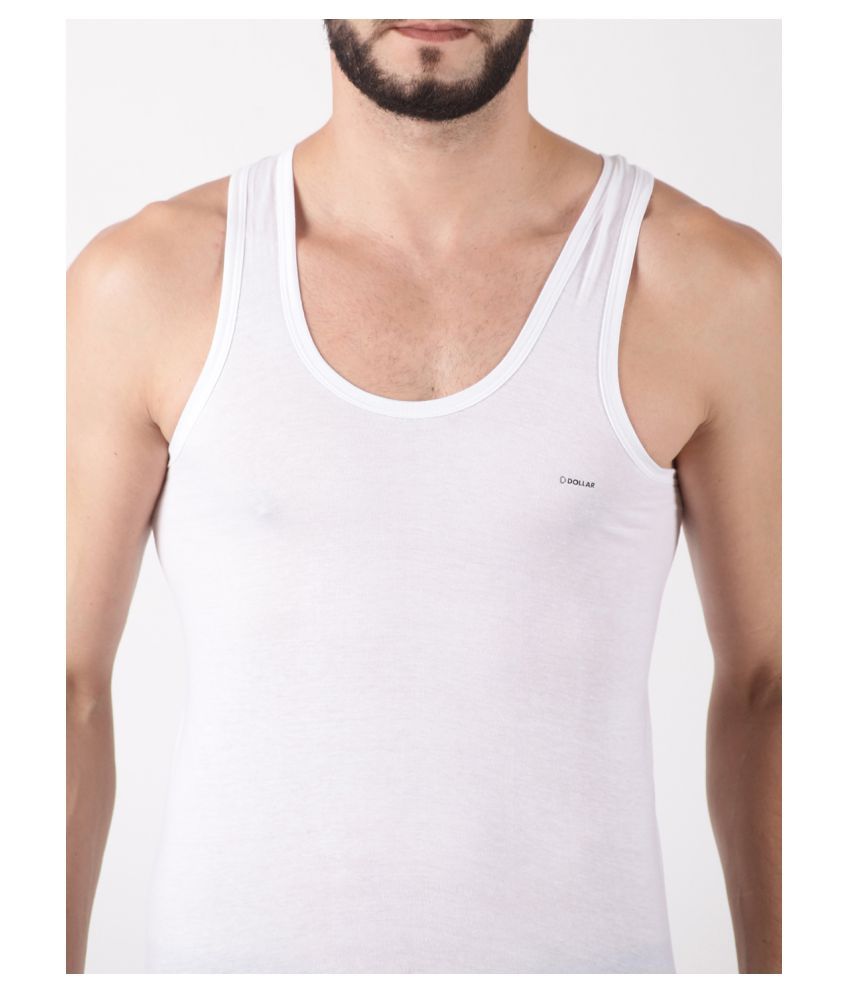 Dollar White Sleeveless Vests Pack of 7 - Buy Dollar White ...