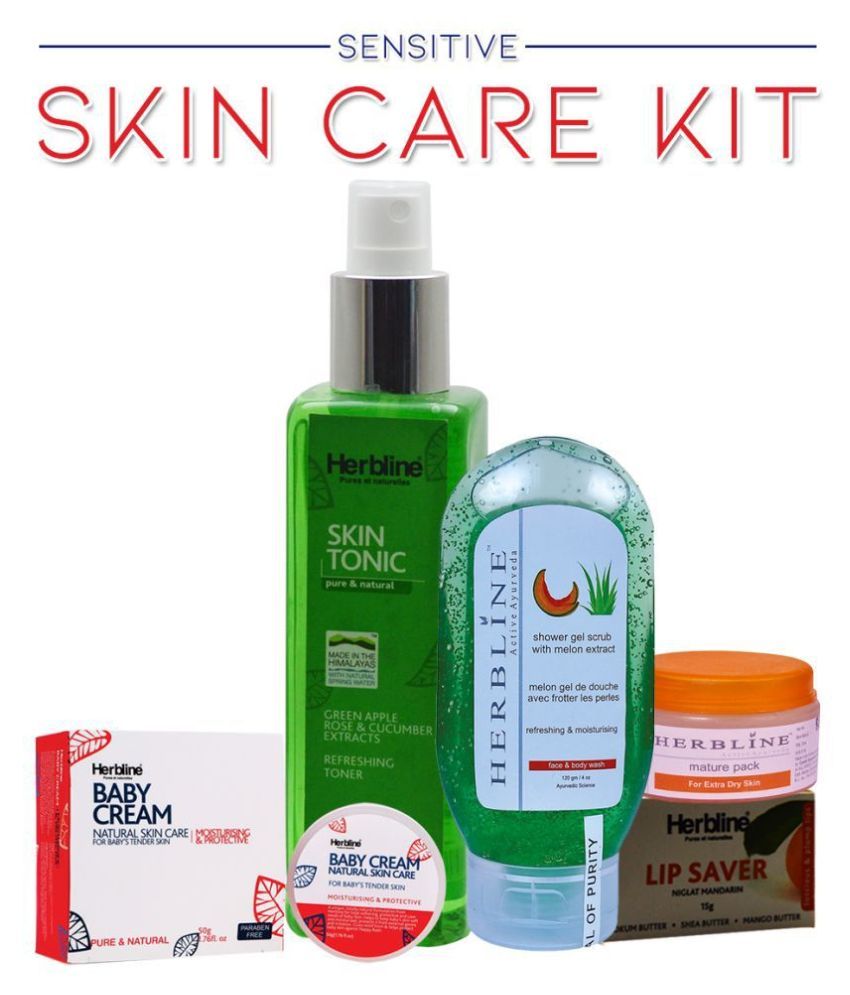 Herbline Sensitive Skin Care Combo Kit Facial Kit 435 g Pack of 5 Buy