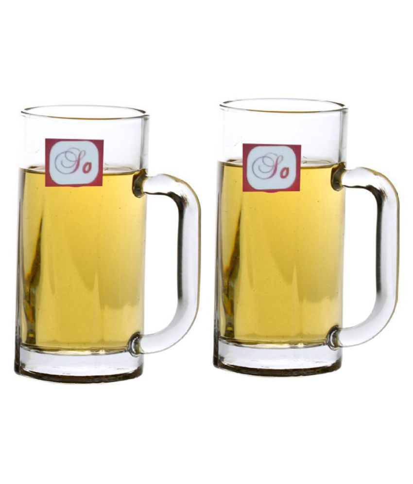     			Afast Glass Beer Glasses, Transparent, Pack Of 2, 280 ml