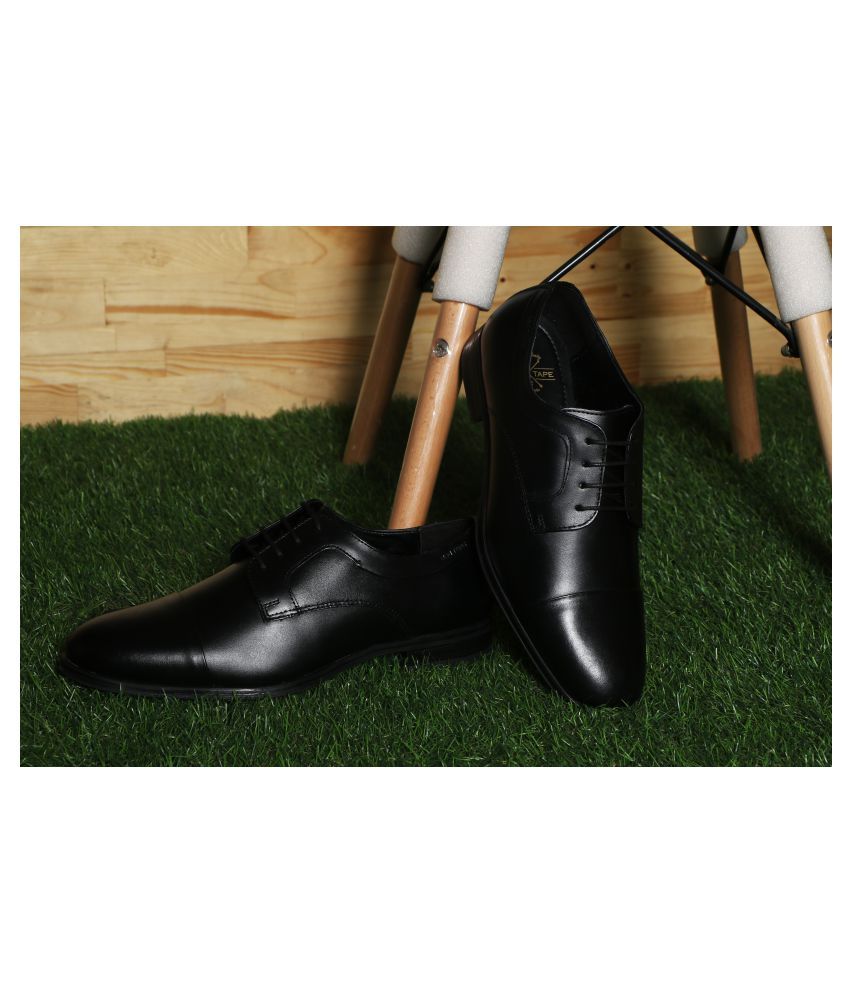 red tape black derby formal shoes