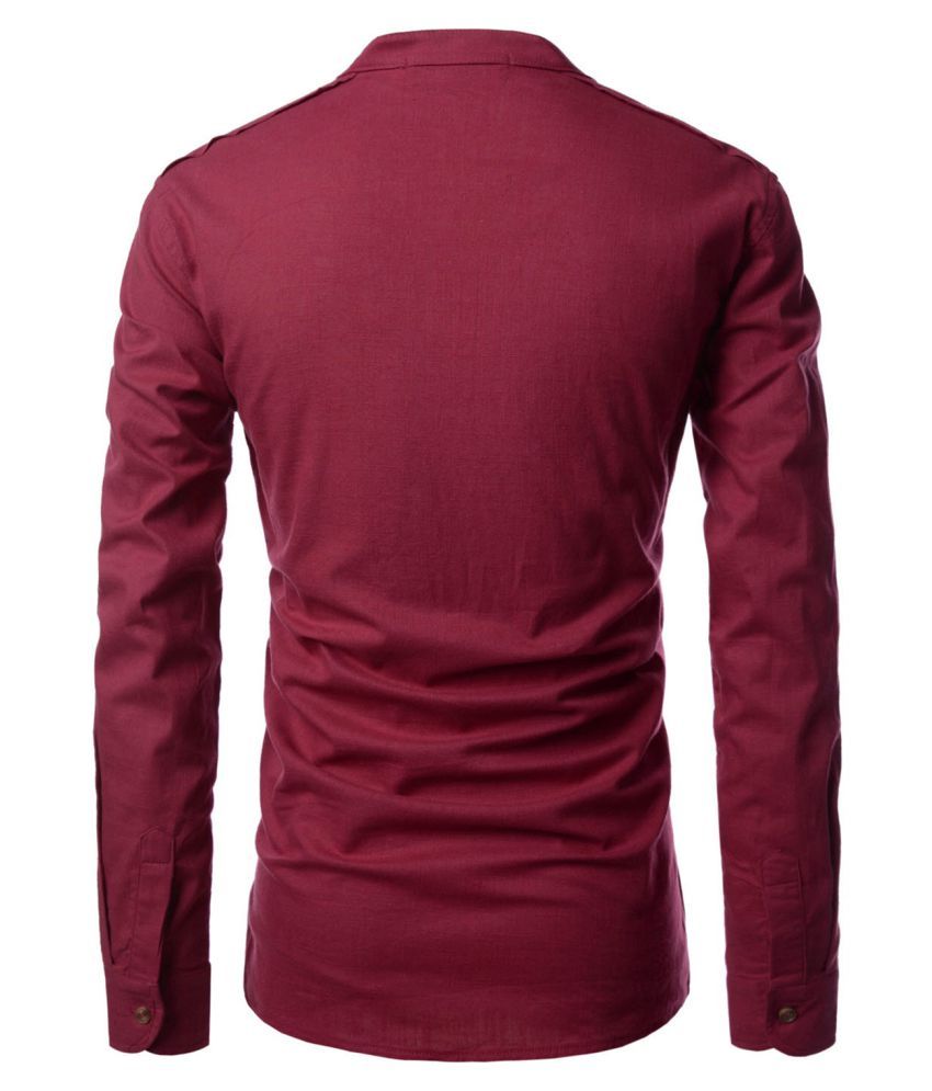 linen maroon shirt