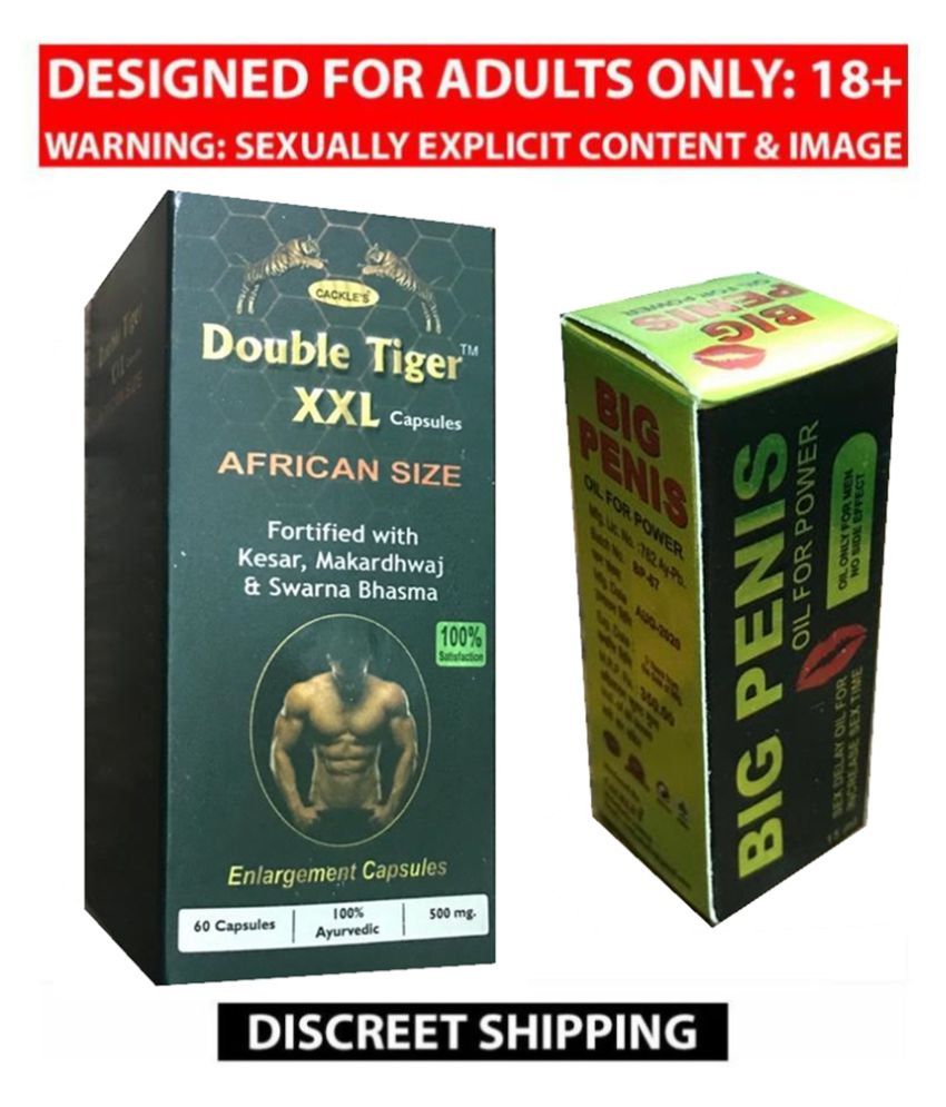 Cackle's Double Tiger XXL African Size Capsules 60 no.s & Big Penis Oil
