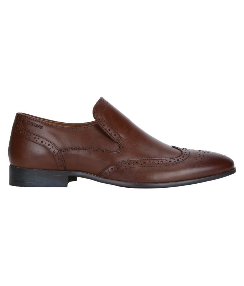 red tape brown brogue shoes