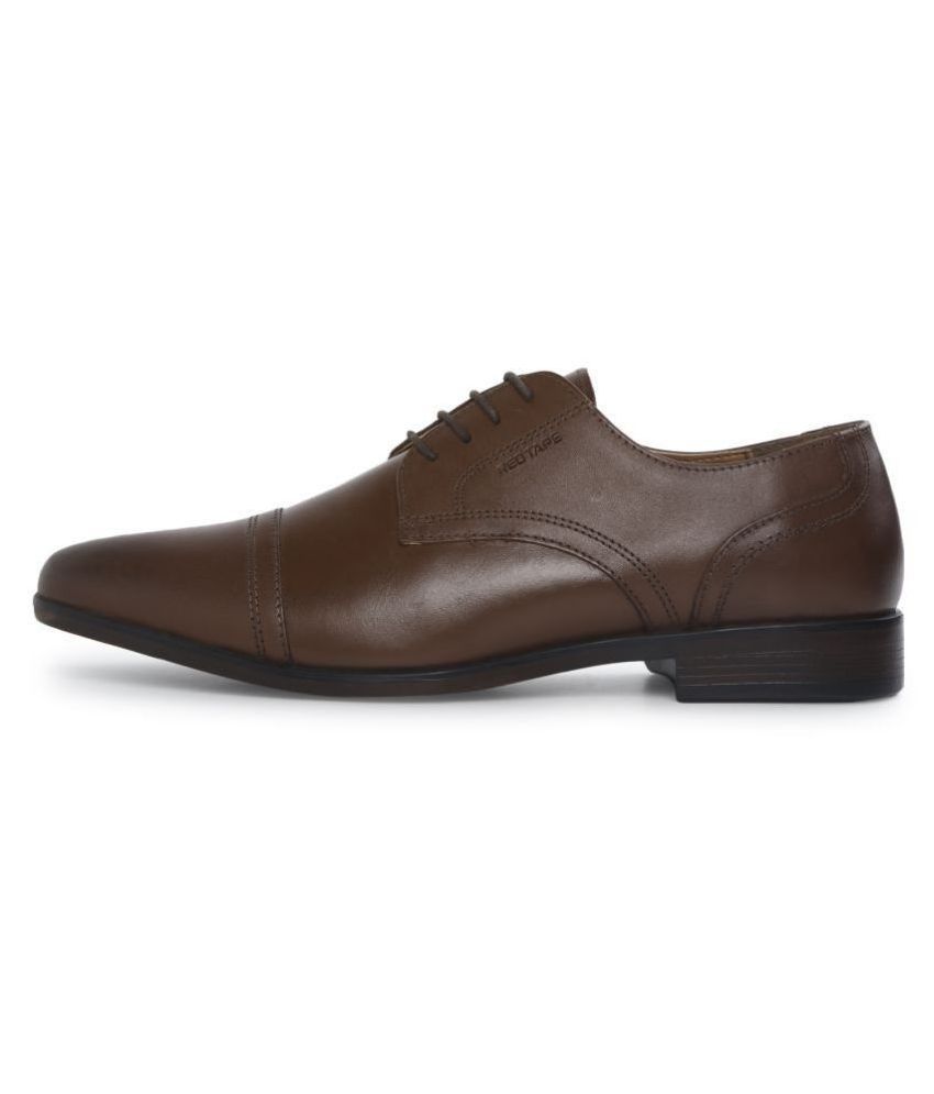 red tape men's dark brown derby shoes