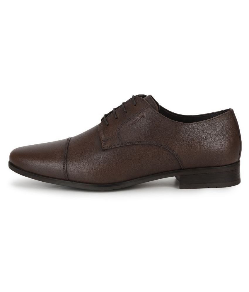red tape tan derby formal shoes