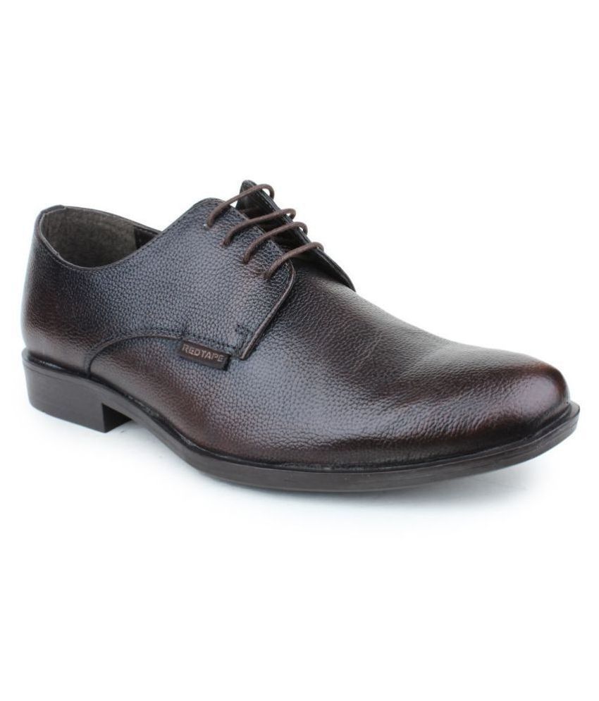 red tape men's dark brown derby shoes