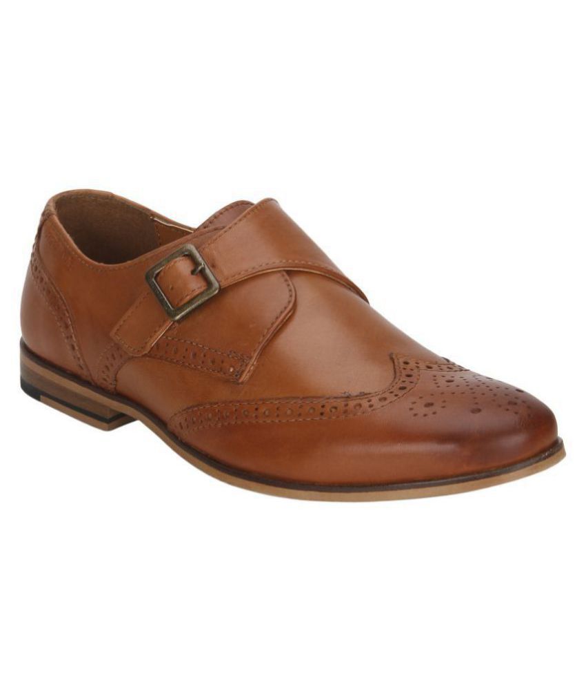 Red Tape Monk Strap Genuine Leather Tan Formal Shoes Price in India ...