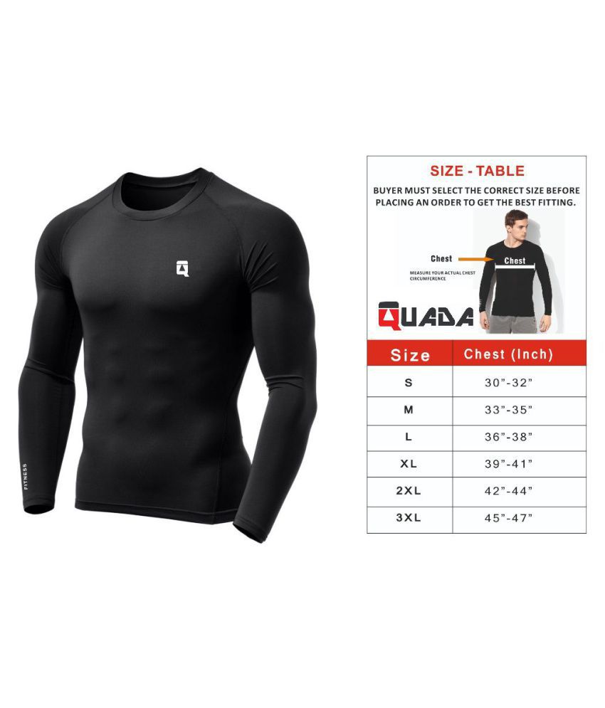     			Quada Unisex 100% Polyester Long Sleeve Light-Compression Athletic T-Shirt