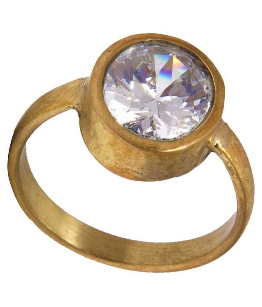 Gemstones Ring 4.25 White zircon GEMSTONE Adjustable PANCHDHATU RING Stone Zircon Ring: Buy 