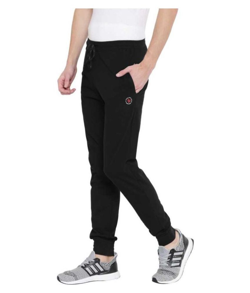 black cotton joggers