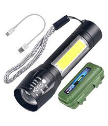 New 2 in 1 Rechargeable Battery Penlight Waterproof Light Led Flashlight Torch - 7W Rechargeable Flashlight Torch (Pack of 1)