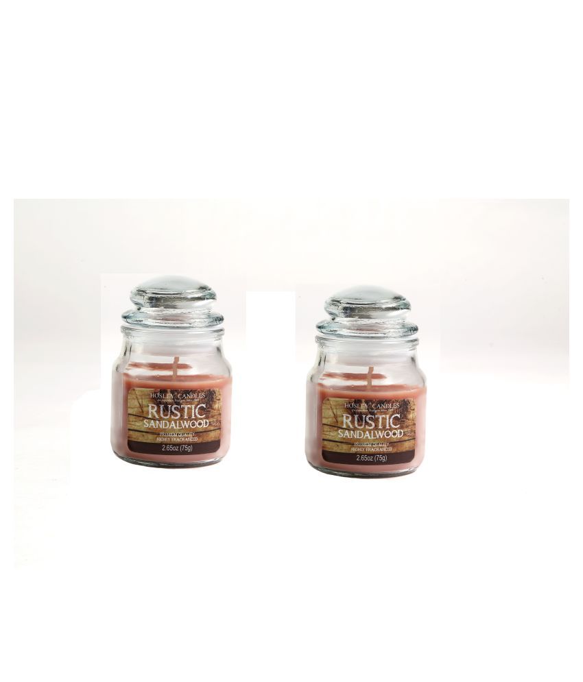     			Hosley Brown Jar Candle - Pack of 2