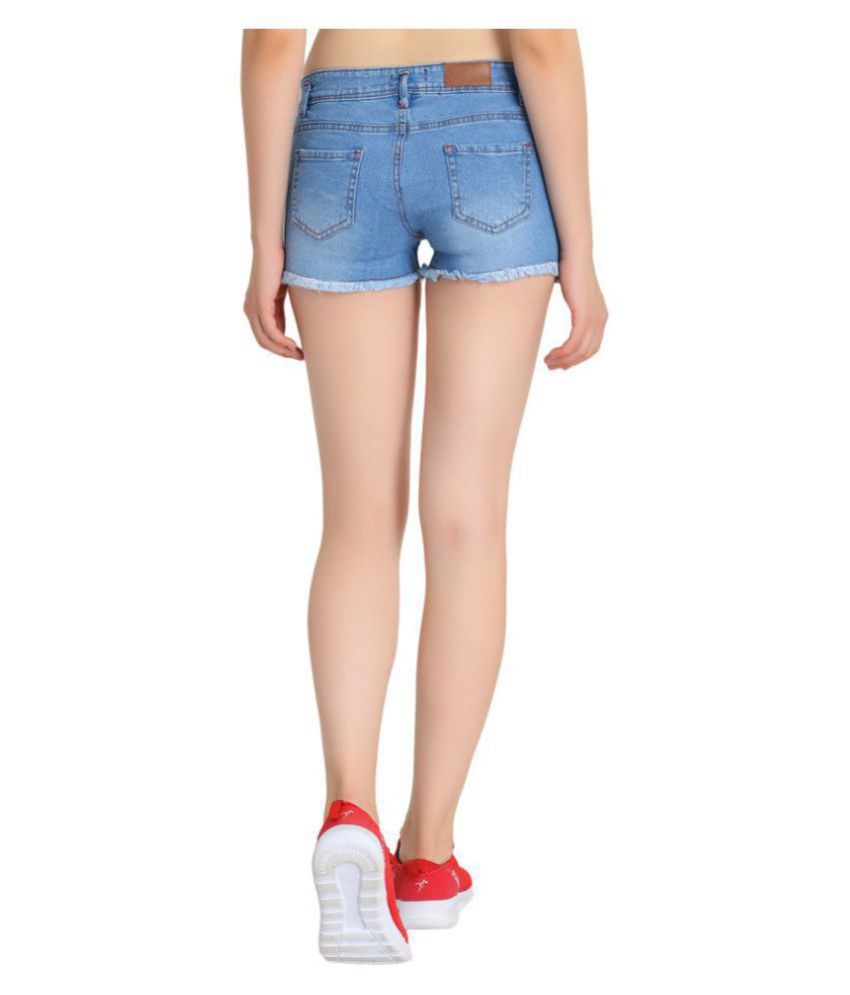 white denim hot pants