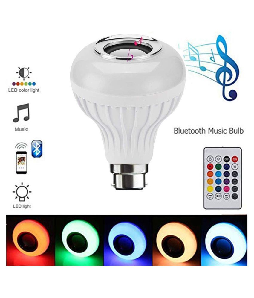     			Music Light Bulb With Bluetooth Speaker, 7W, B22 RGB Self Changing Color Lamp Built-In Audio Speaker-Pack of 1