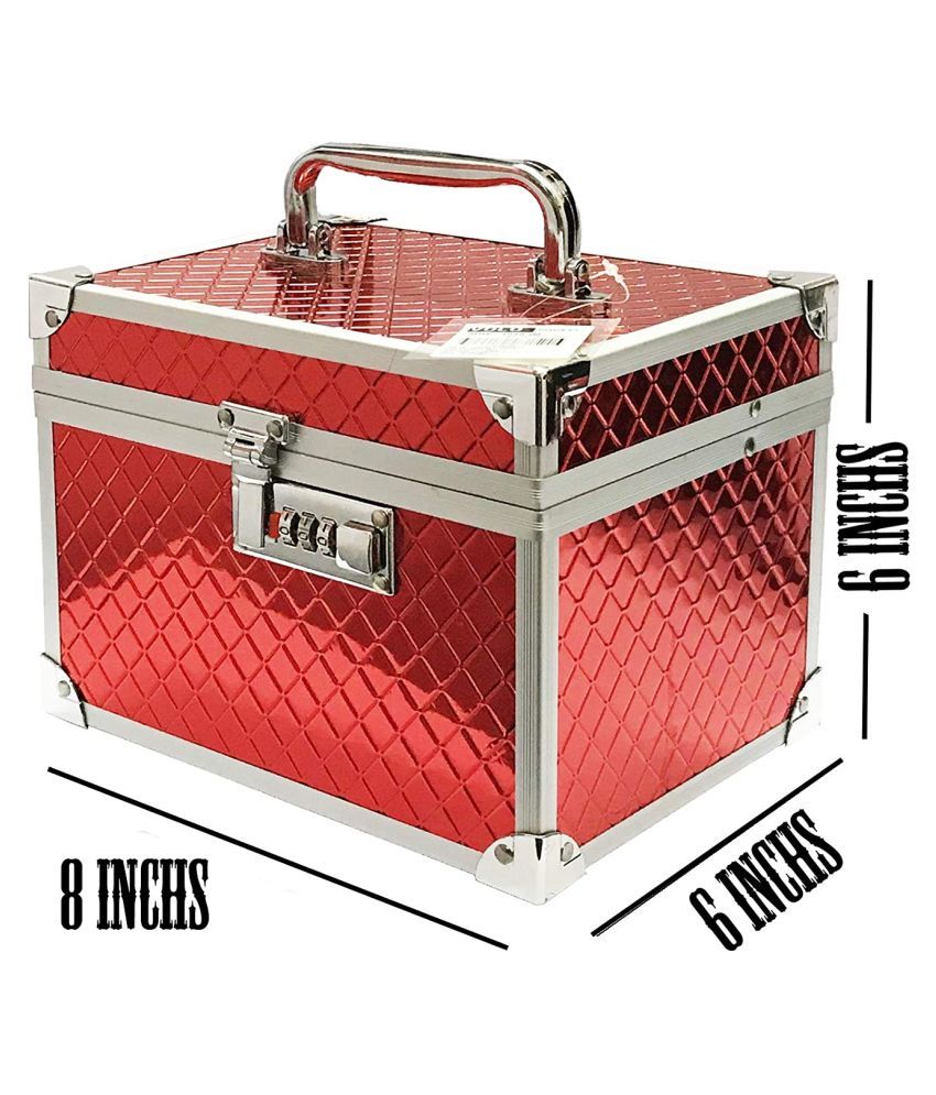 Style on Bridal Metal Vanity Makeup Box for Women, (Pink, pack of 1