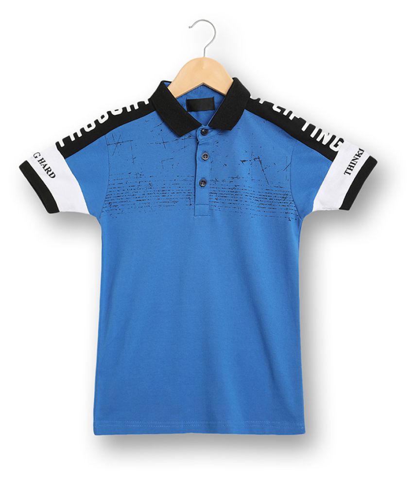 Download V2 Boys Half Sleeves Polo Neck T-Shirt (Royal Blue) - Buy ...