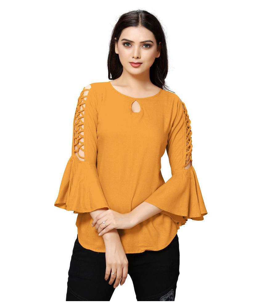 Venisa Rayon A-Line - Yellow - Buy Venisa Rayon A-Line - Yellow Online ...