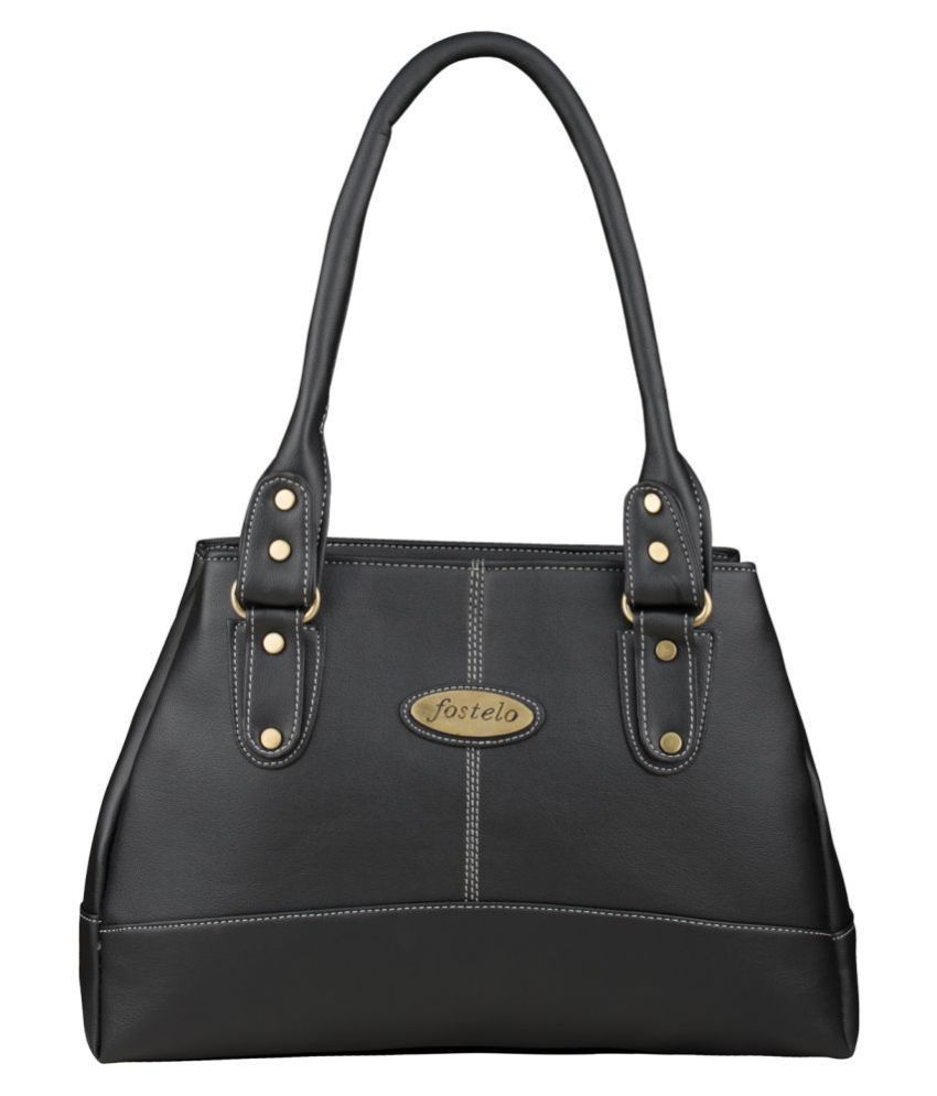     			Fostelo - Black PU Shoulder Bag
