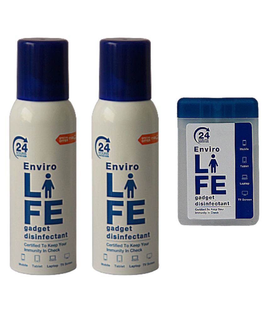     			Envirolife - Gadget Disinfectant Alcohol Based Sanitizer Spray - Value Pack of 3 (2 Desk Packs and 1 Pocket Pack)