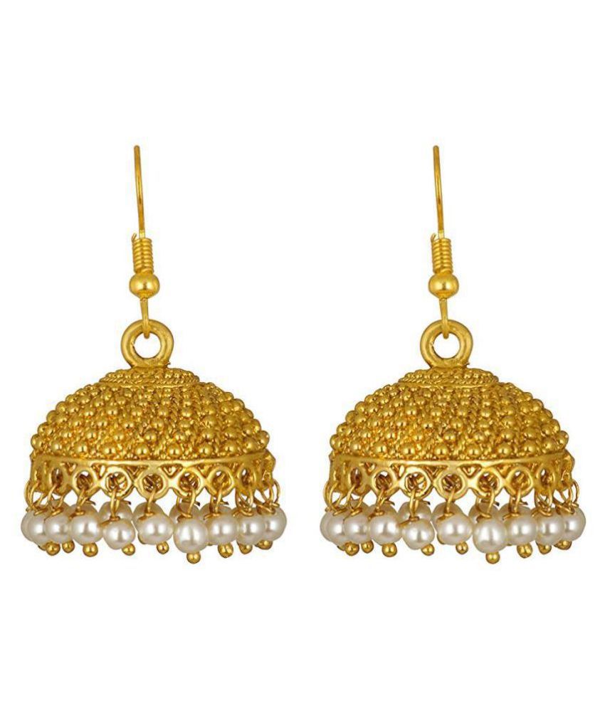     			JFL - Jewellery for Less Gold Plated Stylish Party Wear Jhumki Earrings for Girls |Office and Casual Wear