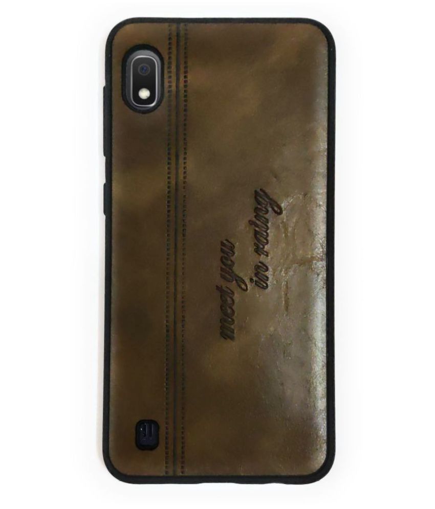     			Samsung Galaxy A10 Plain Cases NBOX - Brown Matte Finished Back Cover