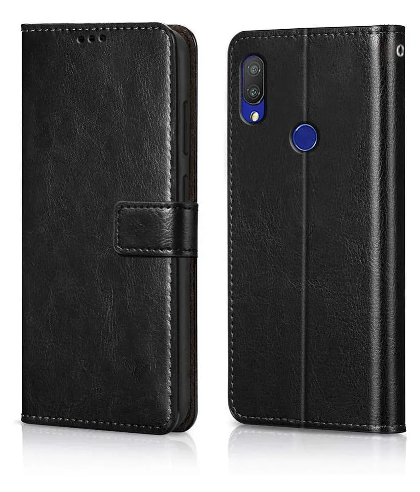 Xiaomi Redmi Y3 Flip Cover by NBOX Black Viewing Stand and