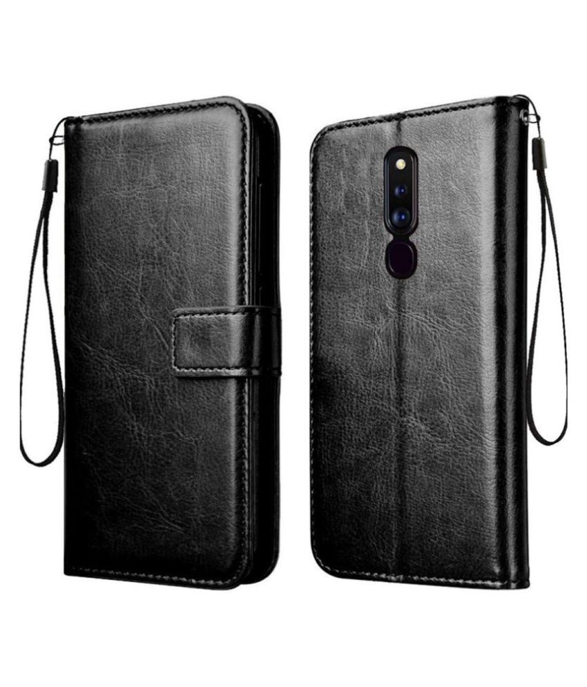     			OPPO F11 Pro Flip Cover by NBOX - Black Viewing Stand and pocket