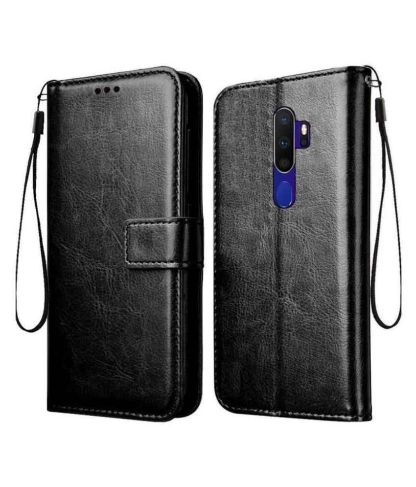     			Oppo A5 2020 Flip Cover by NBOX - Black Viewing Stand and pocket