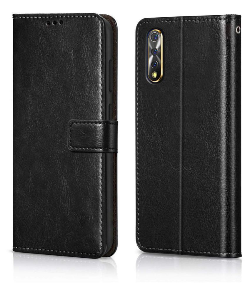     			Samsung Galaxy A30s Flip Cover by NBOX - Black Viewing Stand and pocket